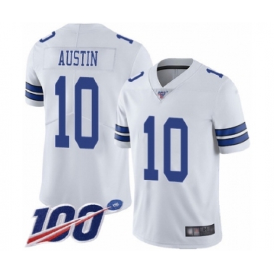 Men's Dallas Cowboys 10 Tavon Austin White Vapor Untouchable Limited Player 100th Season Football Jersey