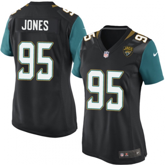 Women's Nike Jacksonville Jaguars 95 Abry Jones Game Black Alternate NFL Jersey