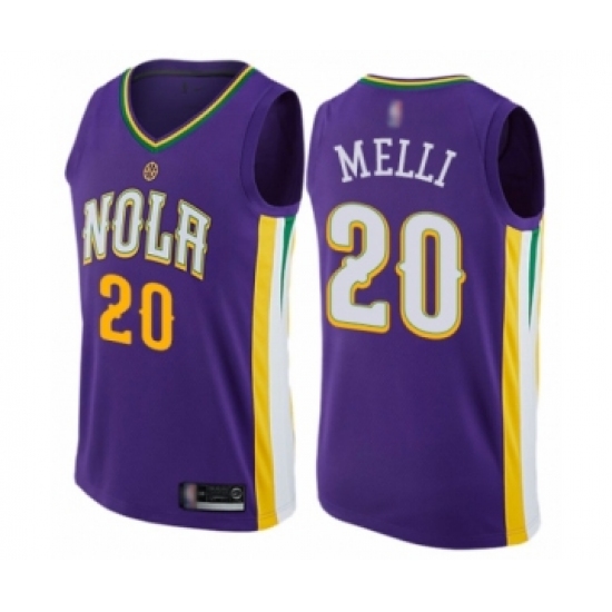 Women's New Orleans Pelicans 20 Nicolo Melli Swingman Purple Basketball Jersey - City Edition