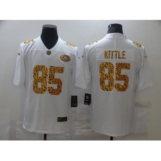Men's San Francisco 49ers 85 George Kittle White Nike Leopard Print Limited Jersey