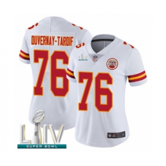 Women's Kansas City Chiefs 76 Laurent Duvernay-Tardif White Vapor Untouchable Limited Player Super Bowl LIV Bound Football Jersey