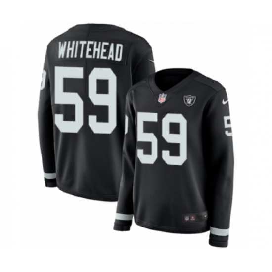 Women's Nike Oakland Raiders 59 Tahir Whitehead Limited Black Therma Long Sleeve NFL Jersey