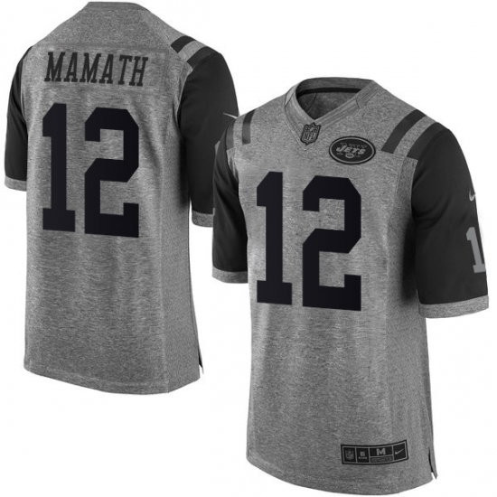 Men's Nike New York Jets 12 Joe Namath Limited Gray Gridiron NFL Jersey