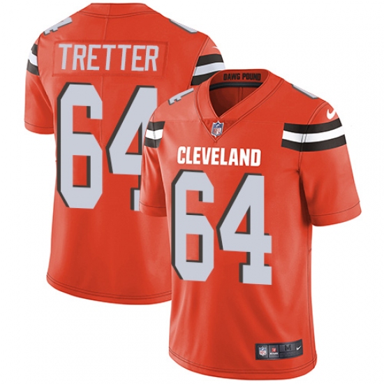 Men's Nike Cleveland Browns 64 JC Tretter Orange Alternate Vapor Untouchable Limited Player NFL Jersey