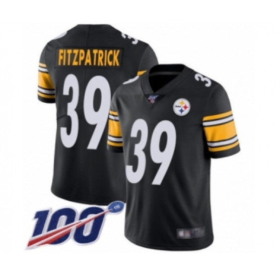 Men's Pittsburgh Steelers 39 Minkah Fitzpatrick Black Team Color Vapor Untouchable Limited Player 100th Season Football Jersey