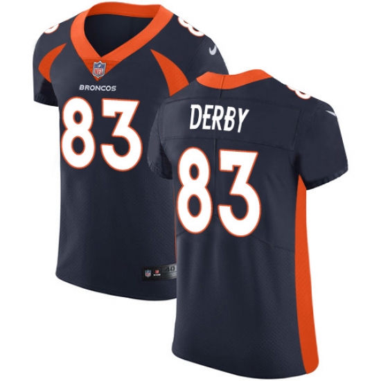 Men's Nike Denver Broncos 83 A.J. Derby Navy Blue Alternate Vapor Untouchable Elite Player NFL Jersey