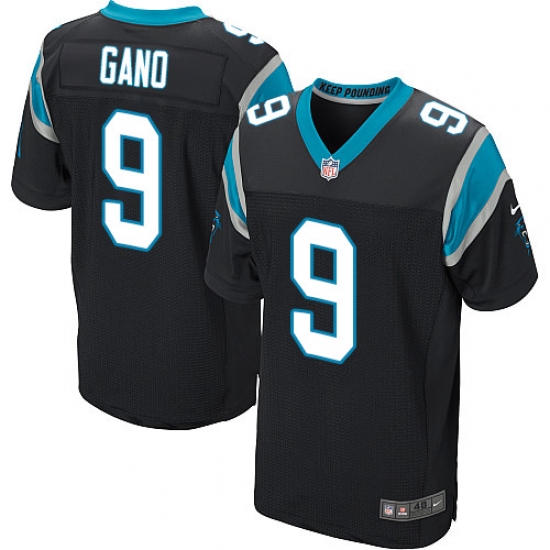 Men's Nike Carolina Panthers 9 Graham Gano Elite Black Team Color NFL Jersey
