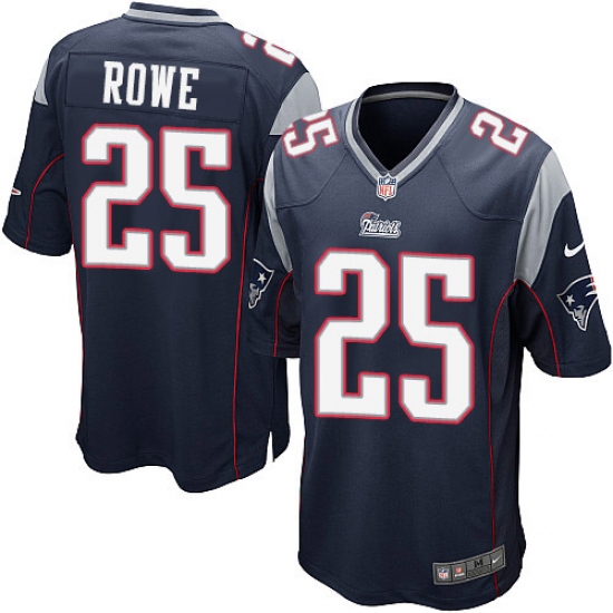 Men's Nike New England Patriots 25 Eric Rowe Game Navy Blue Team Color NFL Jersey