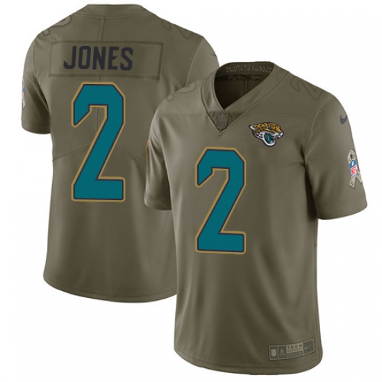 Youth Nike Jacksonville Jaguars 2 Landry Jones Limited Olive 2017 Salute to Service NFL Jersey