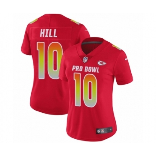 Women's Nike Kansas City Chiefs 10 Tyreek Hill Limited Red AFC 2019 Pro Bowl NFL Jersey