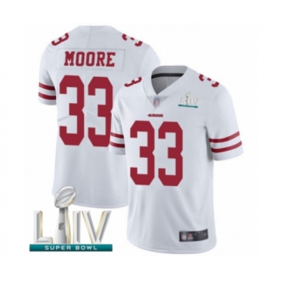 Youth San Francisco 49ers 33 Tarvarius Moore White Vapor Untouchable Limited Player Super Bowl LIV Bound Football Jersey