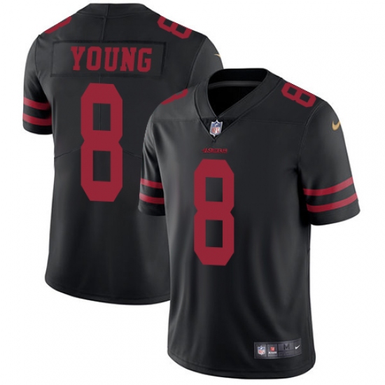 Men's Nike San Francisco 49ers 8 Steve Young Black Vapor Untouchable Limited Player NFL Jersey