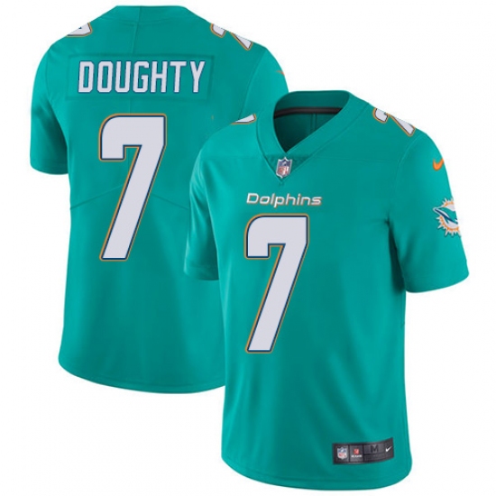 Youth Nike Miami Dolphins 7 Brandon Doughty Aqua Green Team Color Vapor Untouchable Elite Player NFL Jersey