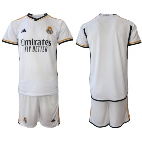 Men's Real Madrid Blank 2023-24 White Home Soccer Jersey