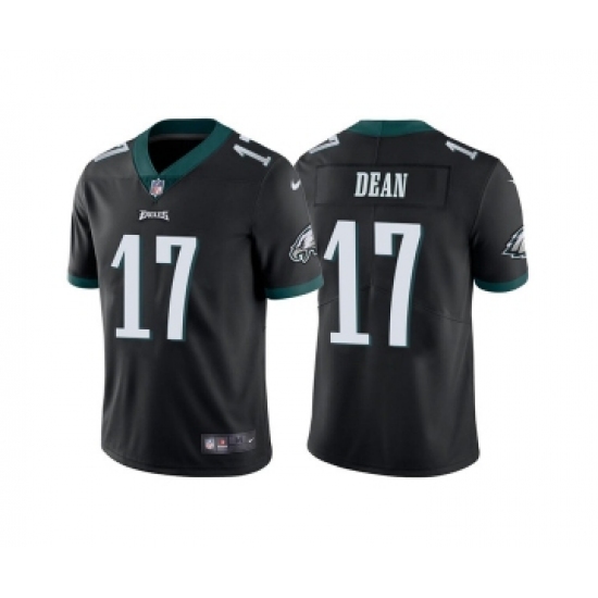 Men's Philadelphia Eagles 17 Nakobe Dean Black Vapor Untouchable Limited Stitched Jersey