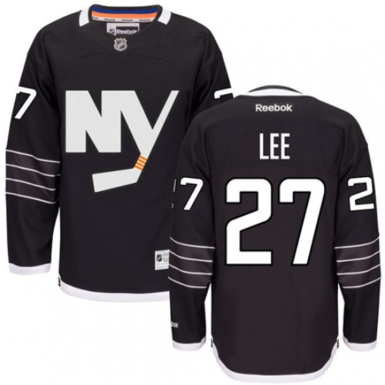 Men's Reebok New York Islanders 27 Anders Lee Authentic Black Third NHL Jersey