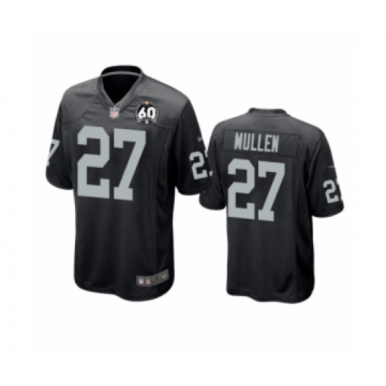 Youth Oakland Raiders 27 Trayvon Mullen Game Black 60th Anniversary Team Color Football Jersey