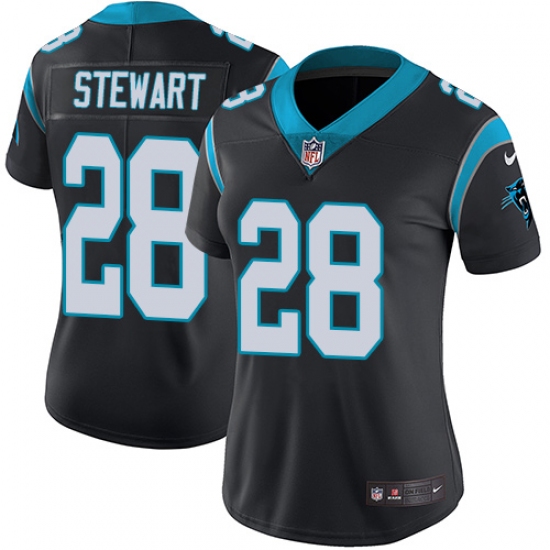 Women's Nike Carolina Panthers 28 Jonathan Stewart Black Team Color Vapor Untouchable Limited Player NFL Jersey