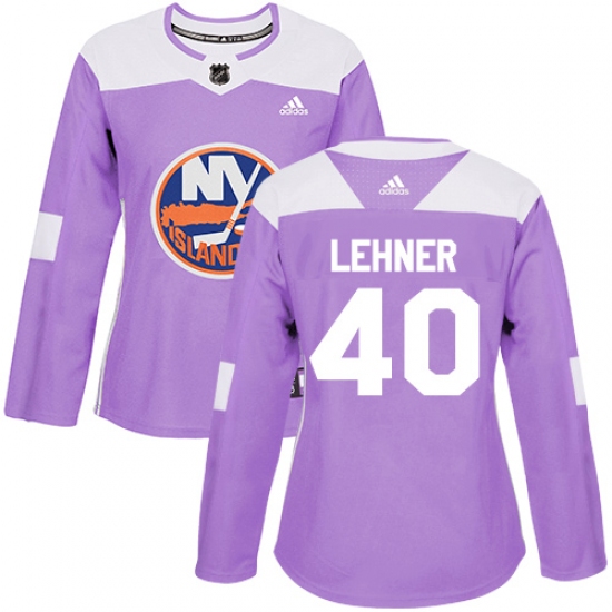 Women's Adidas New York Islanders 40 Robin Lehner Authentic Purple Fights Cancer Practice NHL Jersey