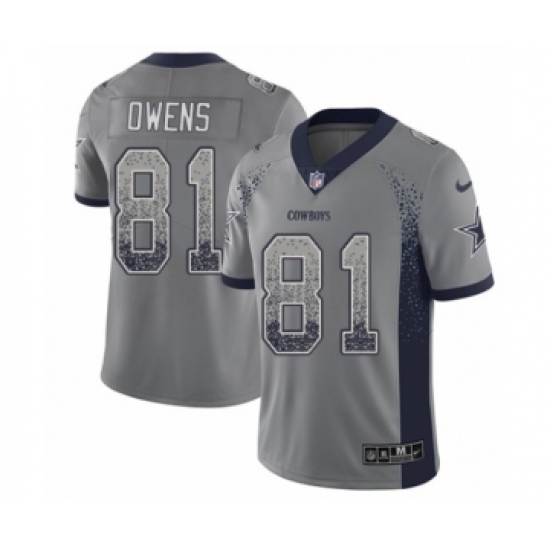 Youth Nike Dallas Cowboys 81 Terrell Owens Limited Gray Rush Drift Fashion NFL Jersey