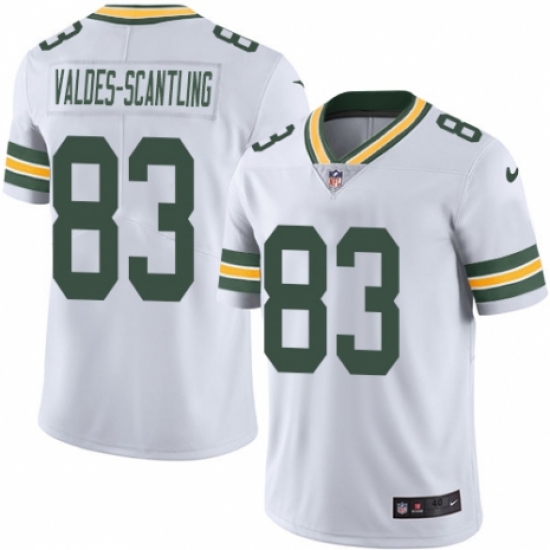 Men's Nike Green Bay Packers 83 Marquez Valdes-Scantling White Vapor Untouchable Limited Player NFL Jersey
