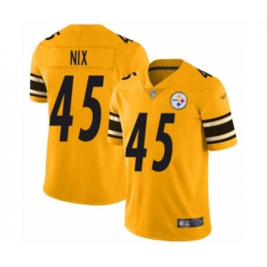 Men's Pittsburgh Steelers 45 Roosevelt Nix Limited Gold Inverted Legend Football Jersey