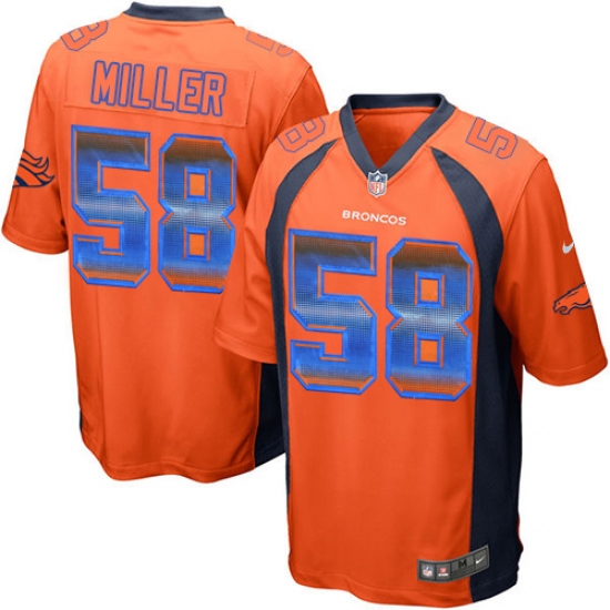 Men's Nike Denver Broncos 58 Von Miller Limited Orange Strobe NFL Jersey
