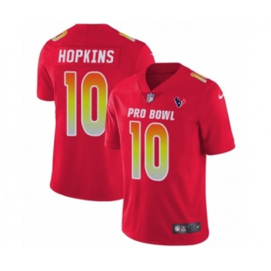 Men's Nike Houston Texans 10 DeAndre Hopkins Limited Red AFC 2019 Pro Bowl NFL Jersey