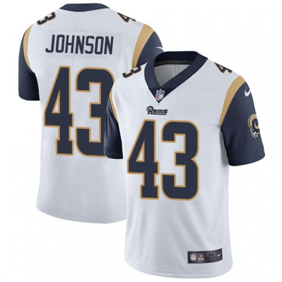 Men's Nike Los Angeles Rams 43 John Johnson White Vapor Untouchable Limited Player NFL Jersey