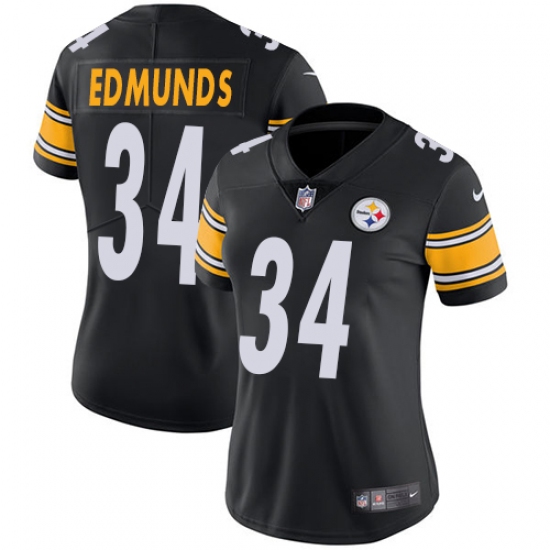 Women's Nike Pittsburgh Steelers 34 Terrell Edmunds Black Team Color Vapor Untouchable Limited Player NFL Jersey