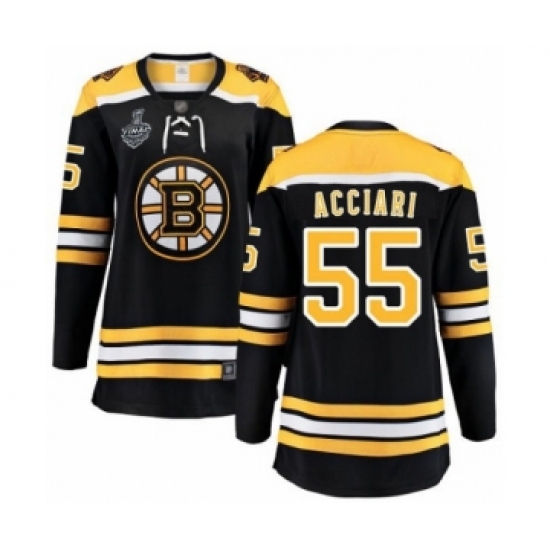 Women's Boston Bruins 55 Noel Acciari Authentic Black Home Fanatics Branded Breakaway 2019 Stanley Cup Final Bound Hockey Jersey