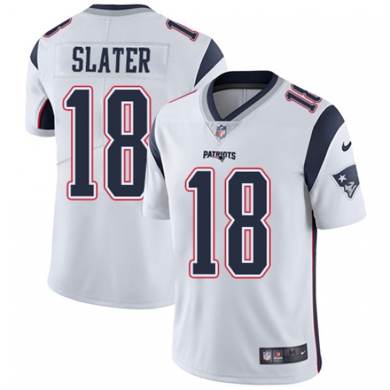 Men's Nike New England Patriots 18 Matthew Slater White Vapor Untouchable Limited Player NFL Jersey