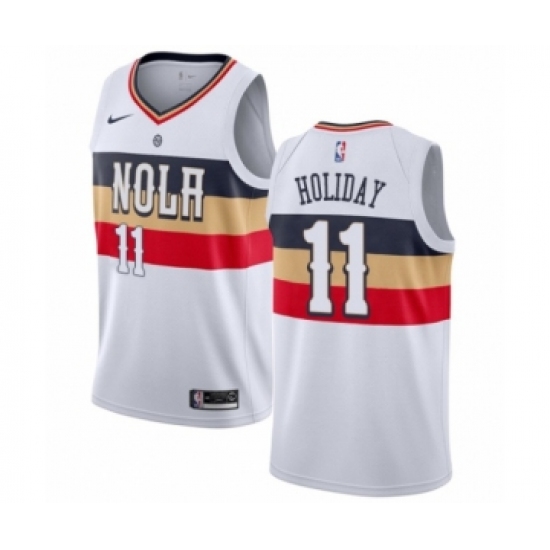 Youth Nike New Orleans Pelicans 11 Jrue Holiday White Swingman Jersey - Earned Edition