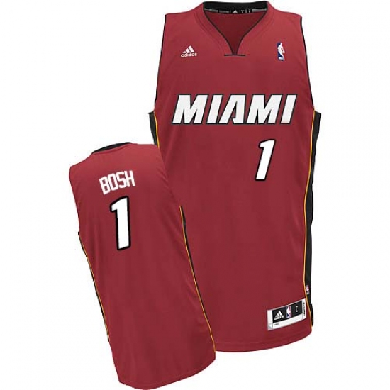 Men's Adidas Miami Heat 1 Chris Bosh Swingman Red Alternate NBA Jersey