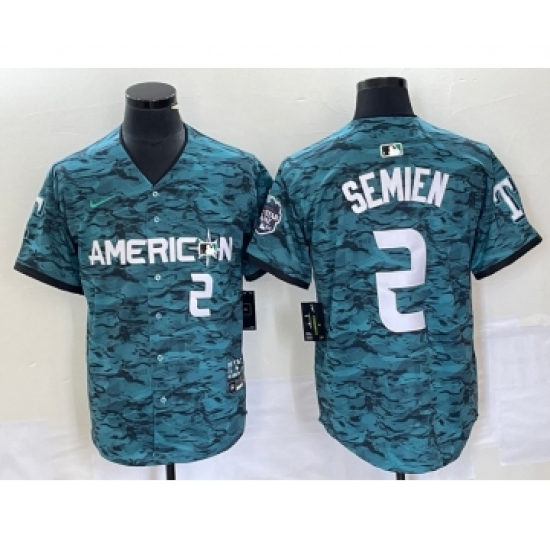 Men's Nike Texas Rangers 2 Marcus Semien Teal 2023 All Star Stitched Baseball Jersey