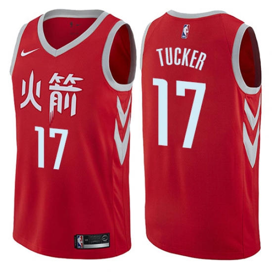 Men's Nike Houston Rockets 17 PJ Tucker Red NBA Swingman City Edition Jersey