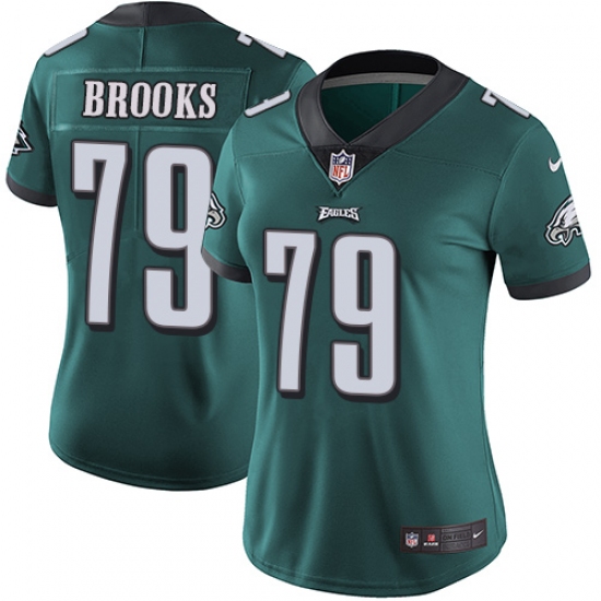 Women's Nike Philadelphia Eagles 79 Brandon Brooks Midnight Green Team Color Vapor Untouchable Limited Player NFL Jersey