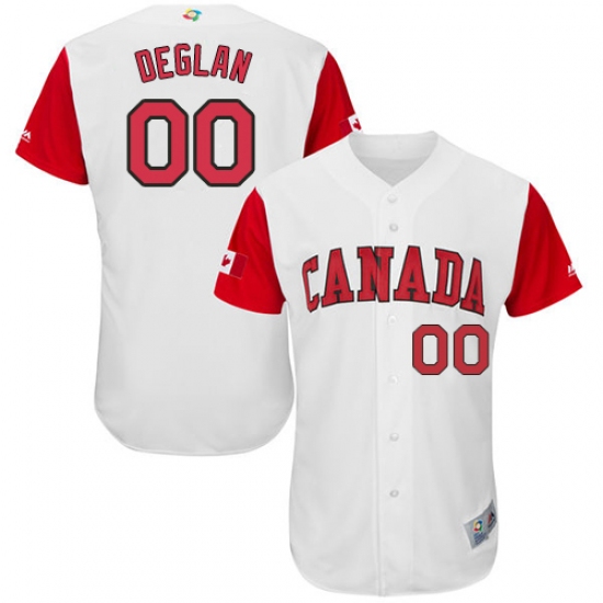 Men's Canada Baseball Majestic 00 Kellin Deglan White 2017 World Baseball Classic Authentic Team Jersey