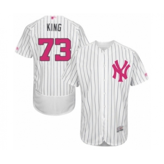 Men's New York Yankees 73 Mike King Authentic White 2016 Mother's Day Fashion Flex Base Baseball Player Jersey