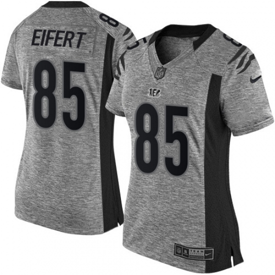 Women's Nike Cincinnati Bengals 85 Tyler Eifert Limited Gray Gridiron NFL Jersey