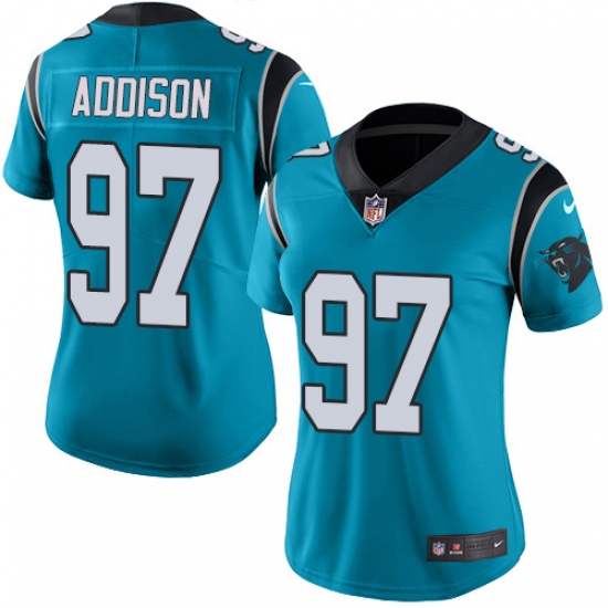 Women's Nike Carolina Panthers 97 Mario Addison Blue Alternate Vapor Untouchable Limited Player NFL Jersey