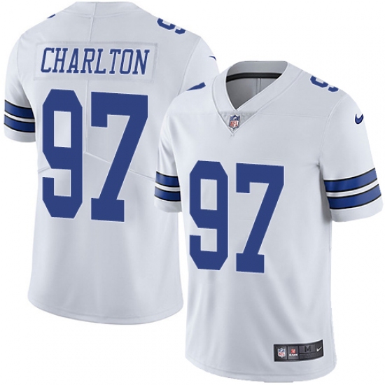 Men's Nike Dallas Cowboys 97 Taco Charlton White Vapor Untouchable Limited Player NFL Jersey