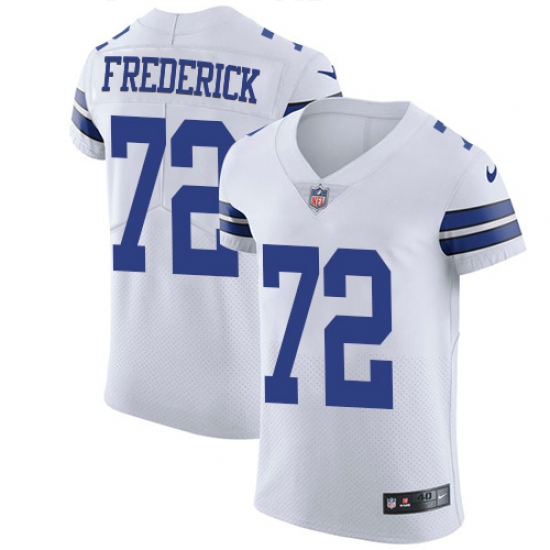 Men's Nike Dallas Cowboys 72 Travis Frederick Elite White NFL Jersey