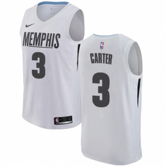 Men's Nike Memphis Grizzlies 3 Jevon Carter Swingman White NBA Jersey - City Edition
