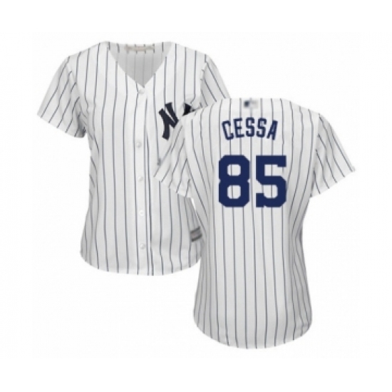 Women's New York Yankees 85 Luis Cessa Authentic White Home Baseball Player Jersey