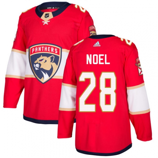 Men's Adidas Florida Panthers 28 Serron Noel Authentic Red Home NHL Jersey