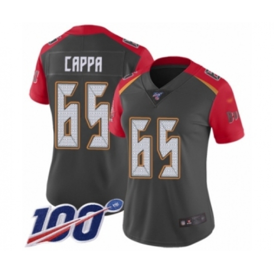 Women's Tampa Bay Buccaneers 65 Alex Cappa Limited Gray Inverted Legend 100th Season Football Jersey