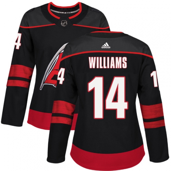 Women's Adidas Carolina Hurricanes 14 Justin Williams Premier Black Alternate NHL Jersey