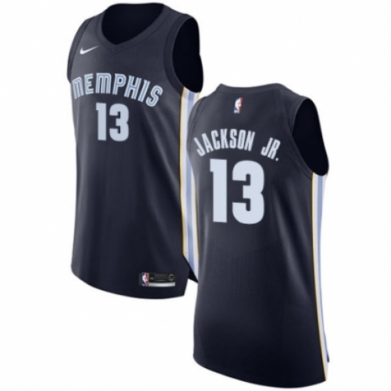 Men's Nike Memphis Grizzlies 13 Jaren Jackson Jr. Authentic Navy Blue Road NBA Jersey - Icon Edition