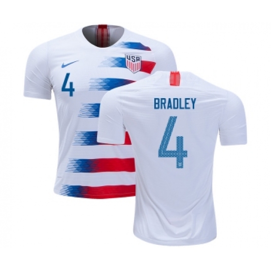 USA 4 Bradley Home Kid Soccer Country Jersey